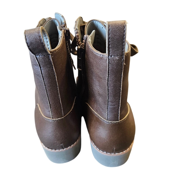 Vionic Lani Combat Boot GREIGE Womens Vintage Leather NEW - Picture 4 of 7